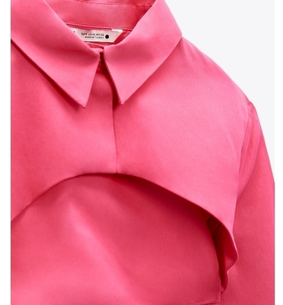 Zara POPLIN CROPPED TOP - Picture 5 of 8